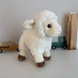 Source Unknown Cream and Brown Plush Lamb
